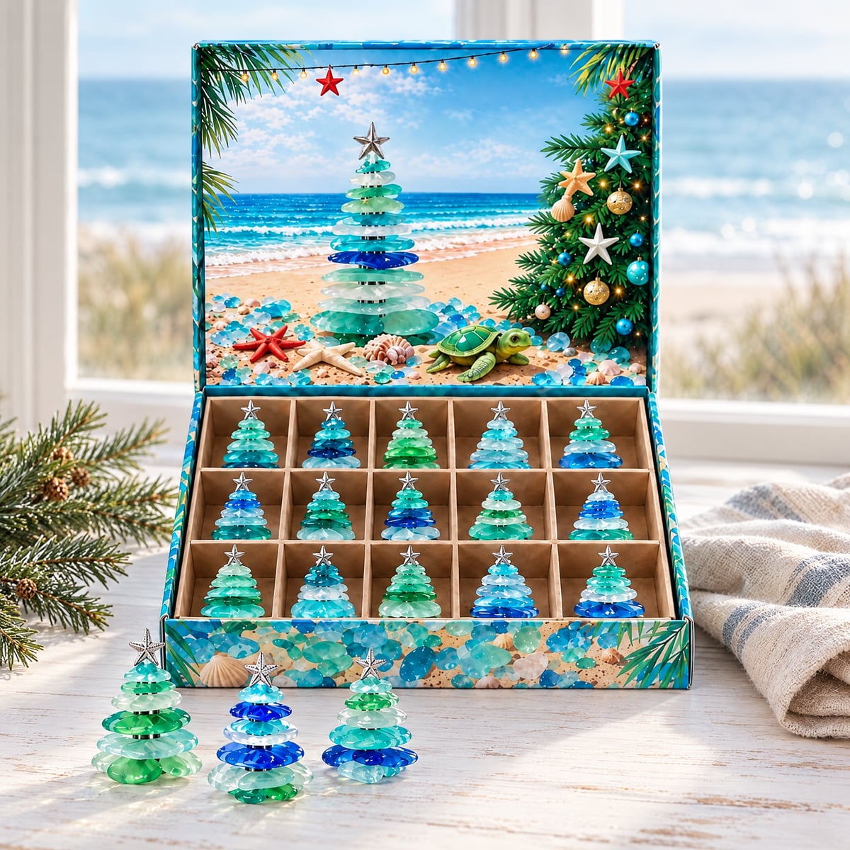 Adventskalender aus Meerglas